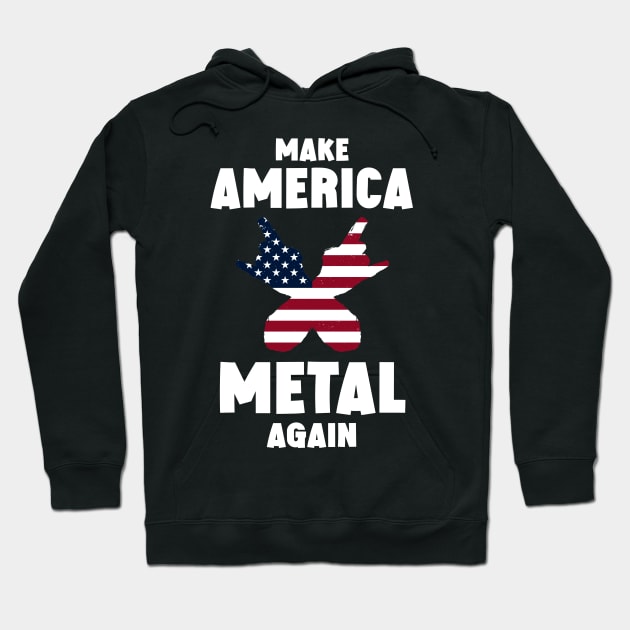 Heavy Metal Rock Music USA Flag Hoodie by magazin